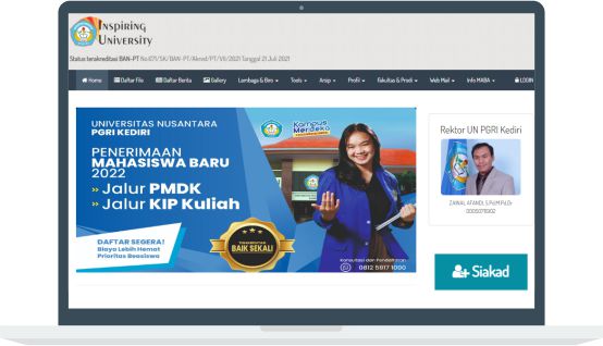 Cover PMB UNP Kediri via website